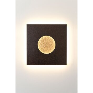Holländer LUNA wall light LED brown, gold, black, 1-light source