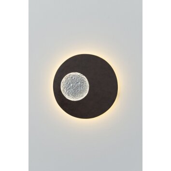 Holländer LUNA wall light LED brown, black, silver, 1-light source