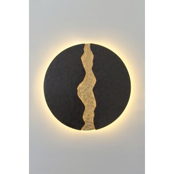 Holländer LAVA wall light LED brown, gold, black, 1-light source