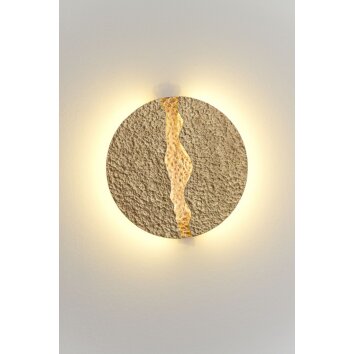Holländer ERUPTION wall light LED gold, red, 1-light source
