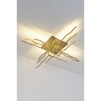 Holländer BUFFET ceiling light LED brown, gold, 13-light sources