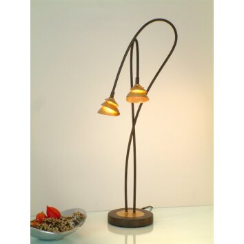 Holländer SNAIL TWO Table Lamp brown, gold, black, 2-light sources