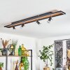DEADWOOD Ceiling Light LED brown, chrome, Wood like finish, black, 5-light sources