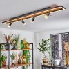 DEADWOOD Ceiling Light LED brown, chrome, Wood like finish, black, 5-light sources