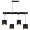 Globo CLARKE Pendant Light black, 4-light sources