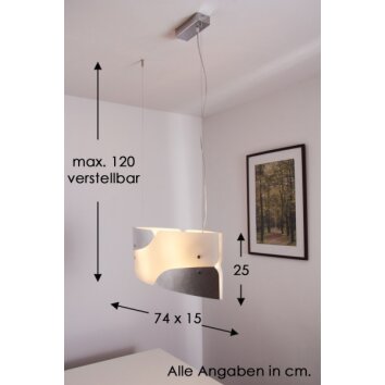 Sil Lux hanging light chrome, 4-light sources