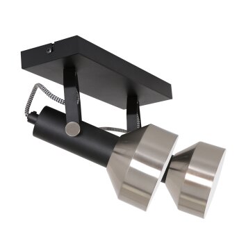 Steinhauer ACIER Ceiling Light black, 2-light sources