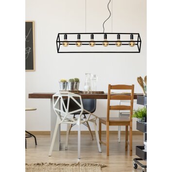 Lucide FABIAN Pendant Light black, 6-light sources