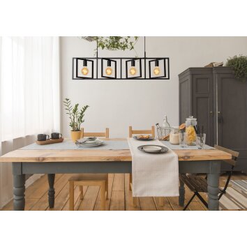 Lucide ROTAX Pendant Light black, 4-light sources