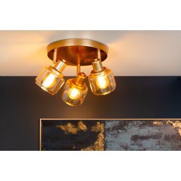 Lucide BJORN Ceiling Light gold, brass, 3-light sources