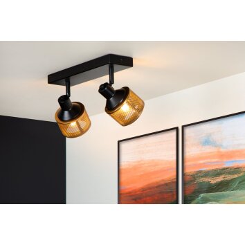 Lucide RAFA Ceiling Light black, 2-light sources