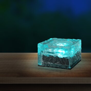 Globo solar light LED black, transparent, clear, 1-light source, Colour changer