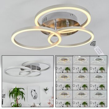 XENA Ceiling Light LED matt nickel, 1-light source, Remote control