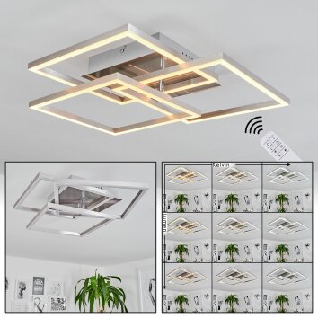 OBEREGG Ceiling Light LED chrome, matt nickel, 1-light source, Remote control