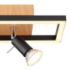 Globo IDA Wall Light LED Wood like finish, black, 2-light sources