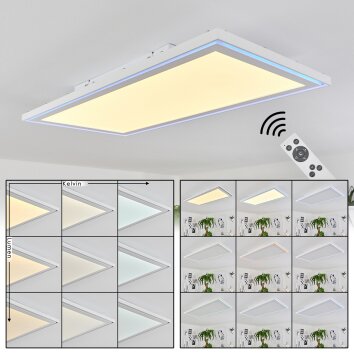 TELSEN Ceiling Light LED white, 2-light sources, Remote control, Colour changer