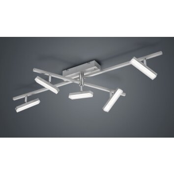 Reality Bondy Ceiling Light LED matt nickel, 5-light sources, Remote control, Colour changer