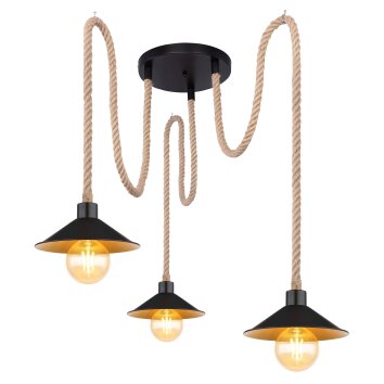 Globo DIANA Pendant Light Ecru, black, 3-light sources