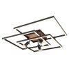 Globo IDA Ceiling Light LED Wood like finish, black, 4-light sources