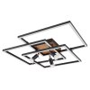Globo IDA Ceiling Light LED Wood like finish, black, 4-light sources