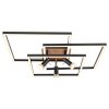 Globo IDA Ceiling Light LED Wood like finish, black, 4-light sources