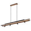 Globo IDA Pendant Light LED Wood like finish, black, 5-light sources