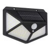 GLOBO solar wall lamp LED black, transparent, clear, 100-light sources, Motion sensor