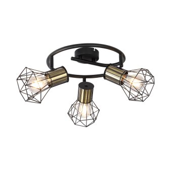 Globo PRISKA Ceiling Light black, 3-light sources
