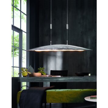 Fischer & Honsel COLMAR Pendant Light LED dark brown, matt nickel, 5-light sources