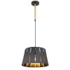 Globo LUNA Pendant Light Wood like finish, black, 1-light source