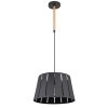 Globo LUNA Pendant Light Wood like finish, black, 1-light source