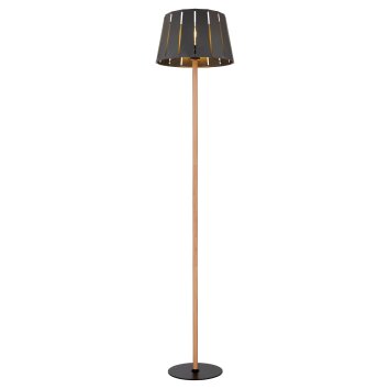 Globo LUNA Floor Lamp Wood like finish, black, 1-light source