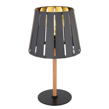 Globo LUNA Table lamp Wood like finish, black, 1-light source