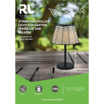 Reality ROCA Table lamp LED black, 1-light source