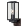 Lutec KARO Outdoor Wall Light Wood like finish, black, 1-light source