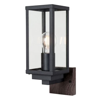 Lutec KARO Outdoor Wall Light Wood like finish, black, 1-light source