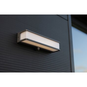Lutec DOBLO Outdoor Wall Light LED anthracite, 1-light source, Motion sensor