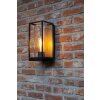 Lutec FLAIR Outdoor Wall Light Wood like finish, black, 1-light source