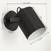 PUELCHES Wall Light black, 1-light source