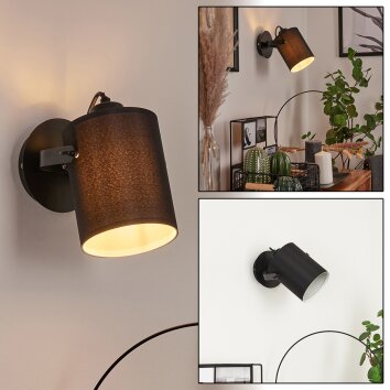 PUELCHES Wall Light black, 1-light source