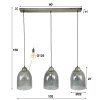 BARRANCAS Pendant Light Oxidised Silver, 3-light sources