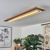BLANDFORD Ceiling Light LED brown, Wood like finish, black, 2-light sources, Remote control