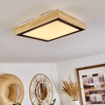 CORINTO Ceiling Light LED Ecru, black, 1-light source