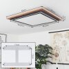 BLANDFORD Ceiling Light LED brown, Wood like finish, 2-light sources, Remote control