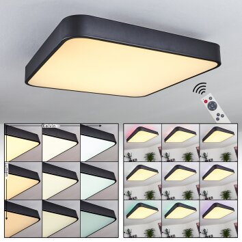 Batamoto Ceiling Light LED black, white, 2-light sources, Remote control, Colour changer
