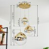 Degevos Pendant Light gold, 3-light sources