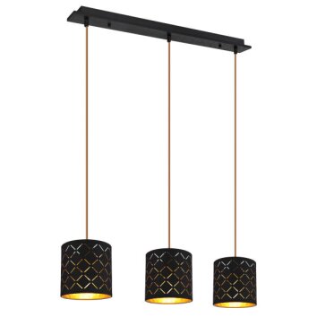 Globo CLARKE Pendant Light black, 3-light sources