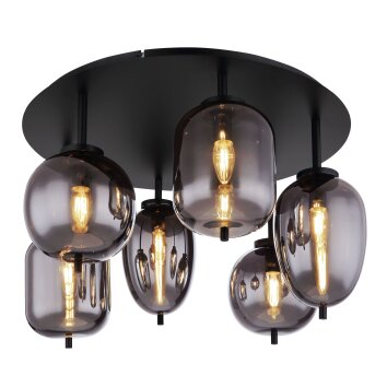 Globo BLACKY Ceiling Light black, 6-light sources