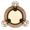 Globo PRISKA Ceiling Light Wood like finish, black, white, 4-light sources