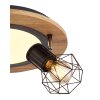Globo PRISKA Ceiling Light Wood like finish, black, white, 4-light sources
